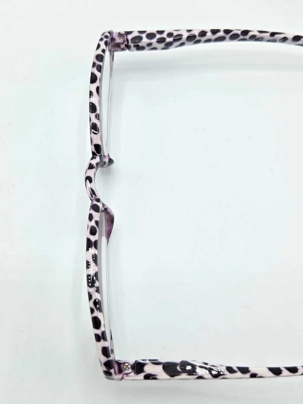 Reading Glasses with Matching Case - Black & Clear Pink tint Spotted +2.75